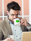 drinking-coffee-at-an-office-mug-logo